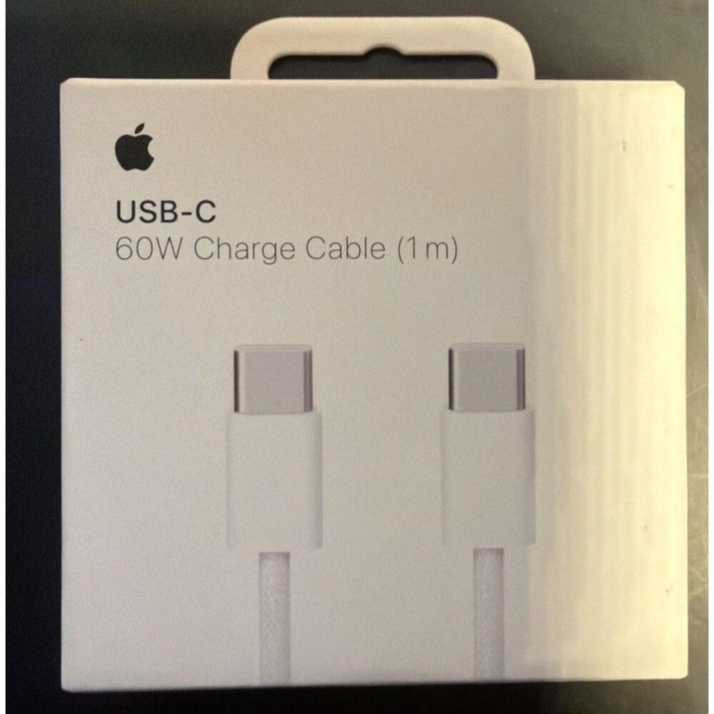 Genuine Apple - USB-C Woven Charge Cable (1m) - White -MQKJ3AM/A NEW